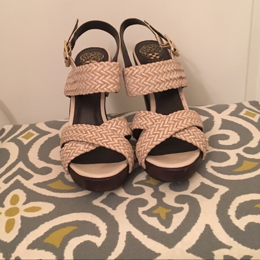 Vince Camuto white heels